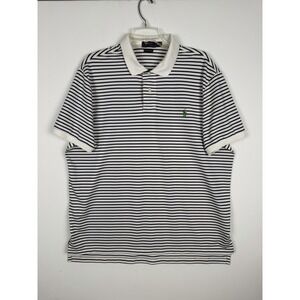 Ralph Lauren Men's‎ Polo Performance, Short Sleeve White/ Navy Stripes SizeXL